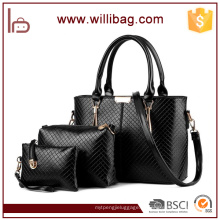 Fabricantes China PU Couro Ladies Tote Bags Set Bolsa